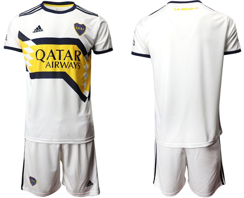 Men 2020-2021 Club Boca juniors away white blank Adidas Soccer Jersey